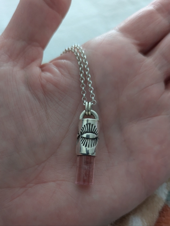 Numi Olive Jewelry - Numi Olive Pink Tourmaline Eye Talisman With Sterling Silver Necklace